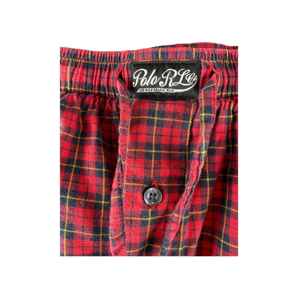 Polo Ralph Lauren Plaid Flannel Pajama Pants Sleepwear Red M Medium Drawstring‎ - Picture 4 of 8